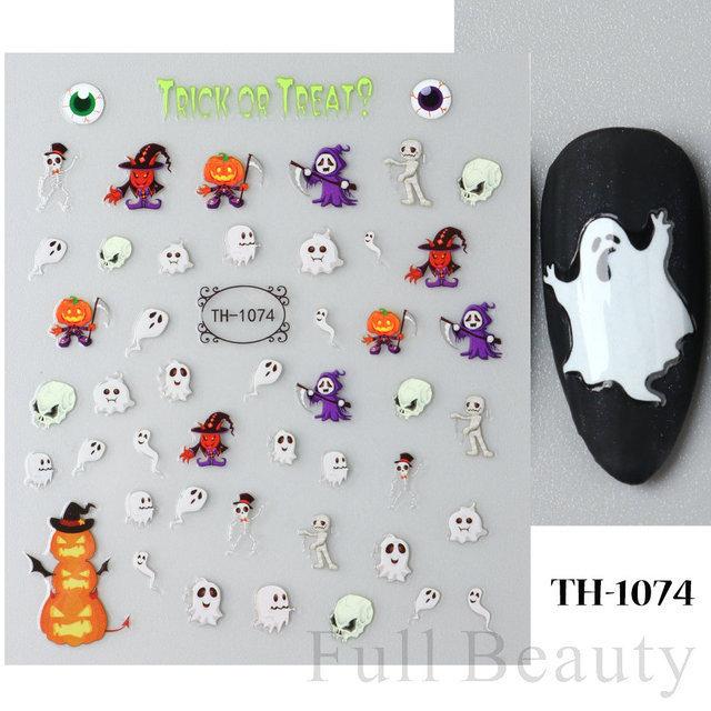 Nail Art Sticker Diablo Series European And American Halloween Laser Spider Scorpion Thin Fortitude Back Glue Nail Sticker