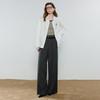 Women's Wool Blend Relaxed Wide-Leg Trousers
