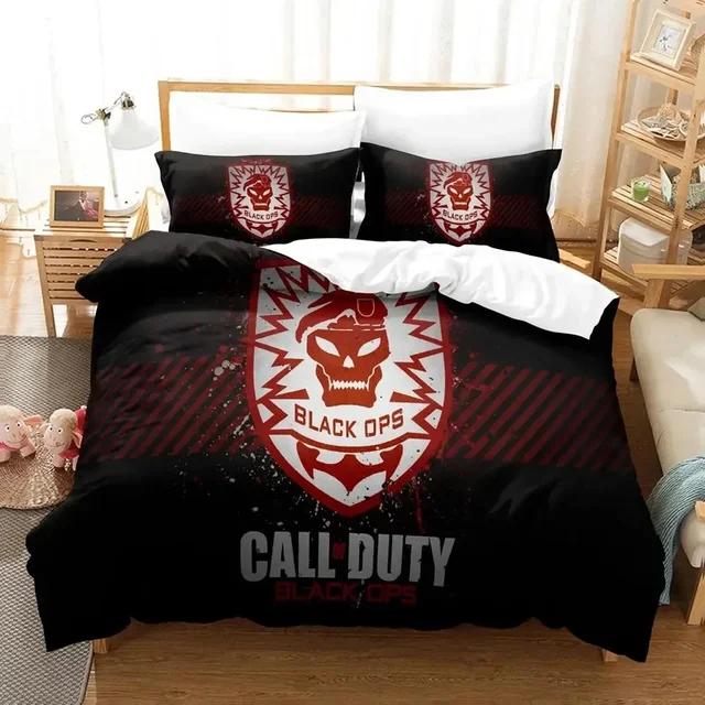 Call of Duty Black Ops Logo Bedding Set Duvet Cover Bed Set Quilt Cover Pillowcase Comforter  Queen Size Bed Linen COD