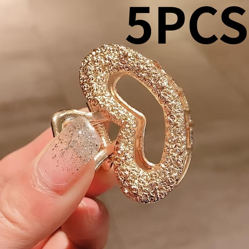 

5PCS Vintage Hollow Out Hair Grab Clips Non Slip Ponytail Holders Trendy Hair Claw Clips for Women And Daily Use Wea,hair claw