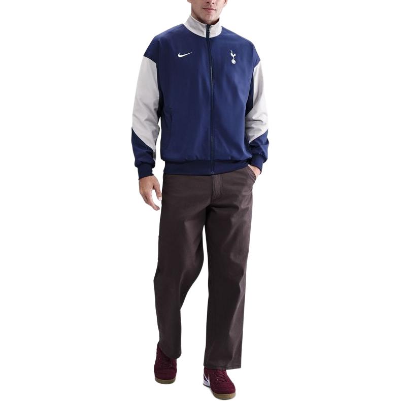 Nike Color Block Logo Stand Collar Long Sleeve Loose Jacket Men Jackets Blue HJ6401-424