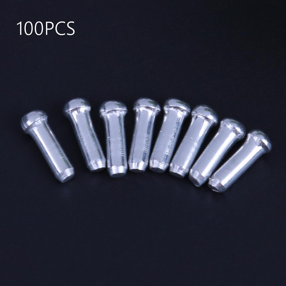 100pcs Bicycle Brake Cable Tips Aluminum Cable Tips Wire End Cap End Protection Cover for Brake Derailleur Cable Cycling Parts