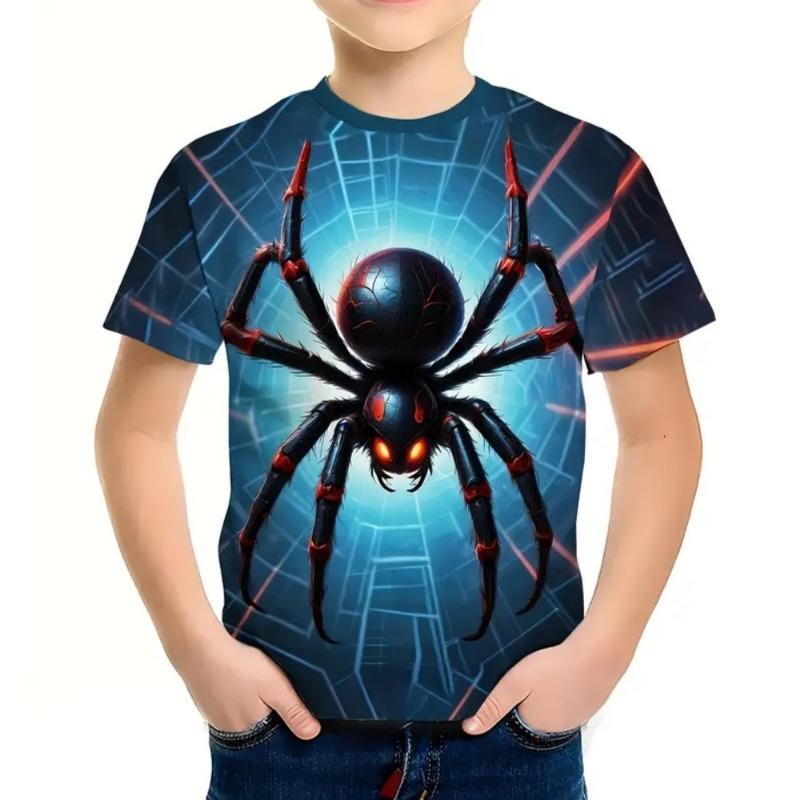 Boy's T-Shirt Cute Cat Taco Pizza Pattern 2025 Summer Short Sleeve Tops Colorful 3D Print Boys Clothes Loose Children's Clothing