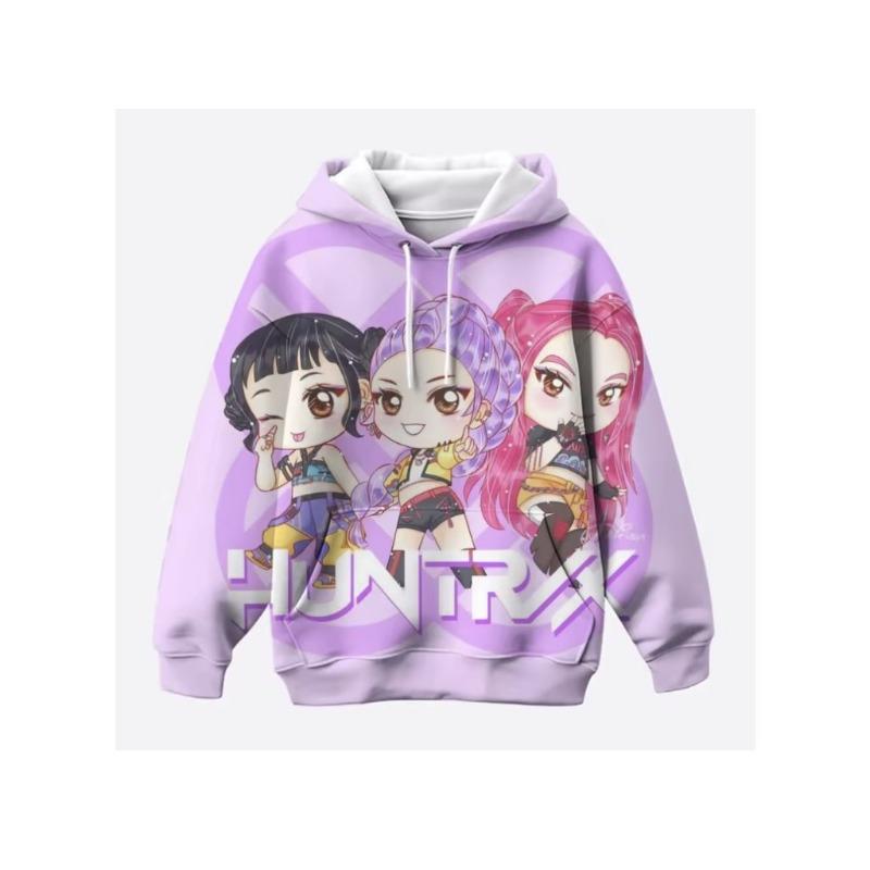 Аниме K-pop Толстовки с 3D-принтом Охотники на демонов для мужчин женщин мультяшный свитшот джоггер пуловер оверсайз Y2k детский спортивный костюм M 2420₽
