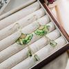Retro Chinese Bamboo Tassel Earrings: Hanfu-Inspired Transparent Fan Design for Women