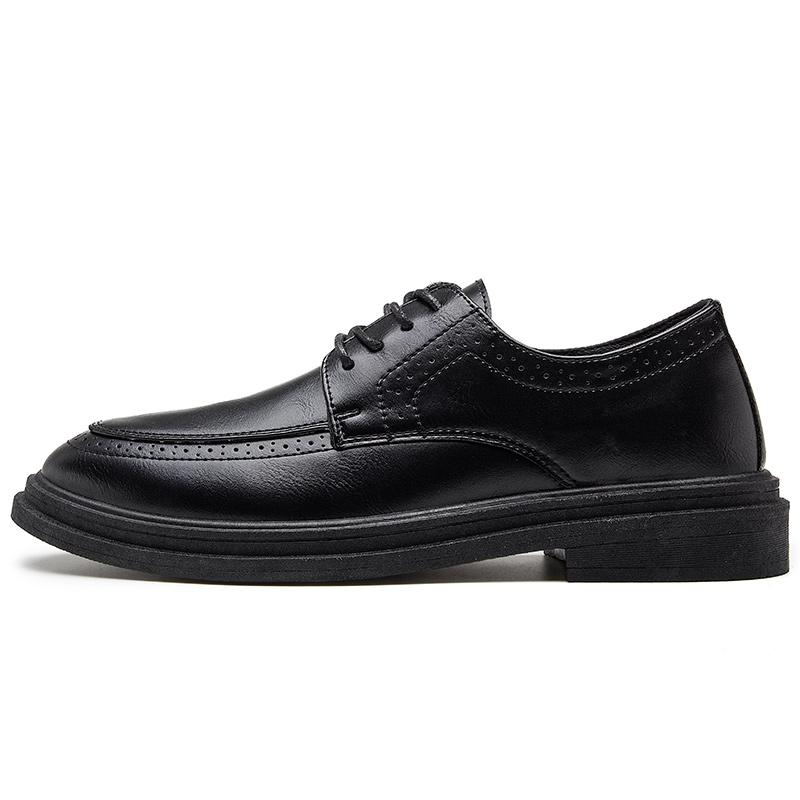 Fashion Men's Dress Formal Calfskin Leather Shoe Men Business Casual Men Fashion Breathable Shoes British Casual Lace Up Single Leather