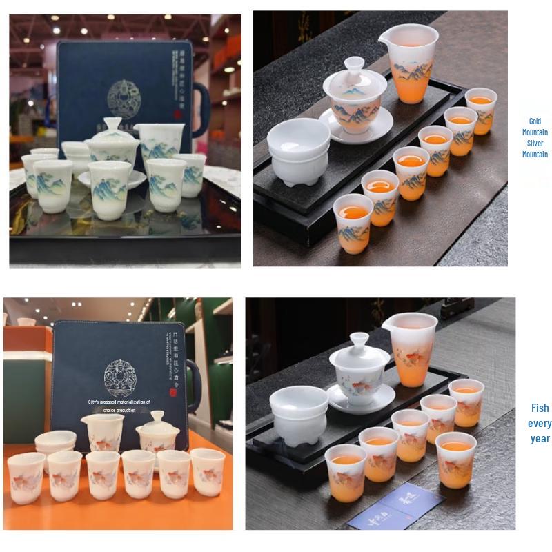 

Tuopai Mutton-fat Jade White Ceramic Gongfu Tea Set