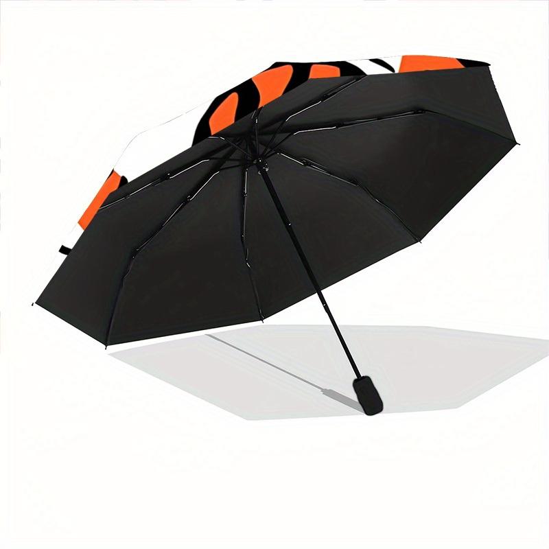 1pc Tiger Print Automatic Open/close Folding Umbrella, Compact Portable Travel Umbrella, Durable Construction yy250809115