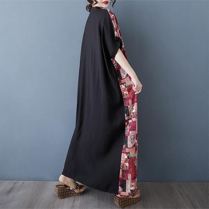 Dimanaf New Women 2025 Plus Size Summer Long Casual Dress Loose Linen Vintage Basic Maxi Dress 9844