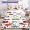 3pcs Cute Cars Bedding Set Duvet Cover Closure Includes 1 Duvet Cover & 2 Pillowcases, Soft and Comfortable for All Seasons.