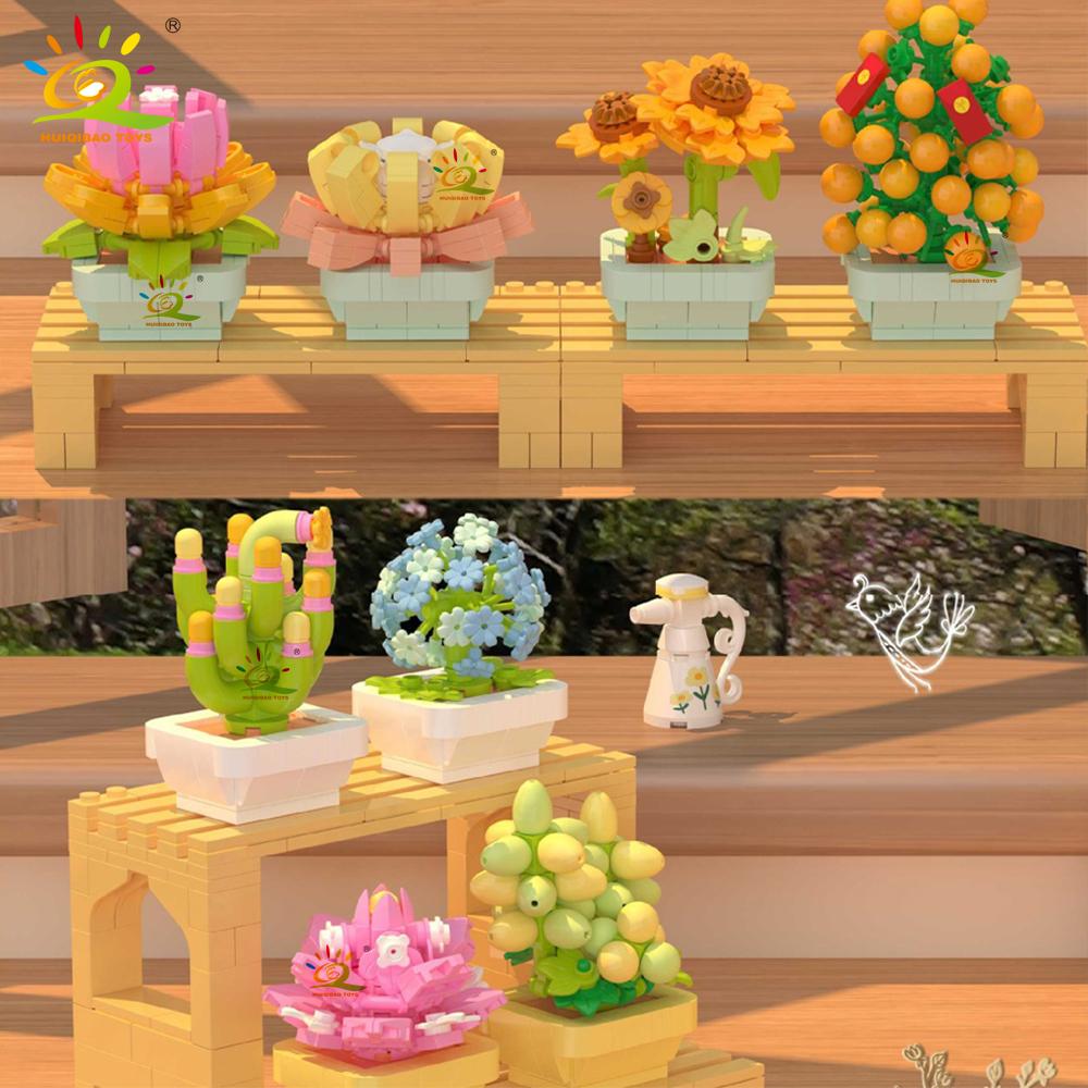 8IN1 Girls MOC MINI Flower Castle Model Construction Blocks City DIY Assembled Decoration Building Playthings Designed for Children