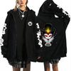 Trendy Anime Hooded Cardigan Unisex Harajuku Style Casual Fashion Long Sleeve Jacket Autumn Winter Zipper