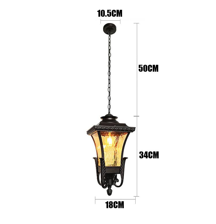 

Европа Наружный подвесной светильник Ретро Сад Балкон Подвесной светильник Отель Ресторан Декоративное освещение Кабинет Вилла Бра Двор Luminaria Without E27 bulb коричневый