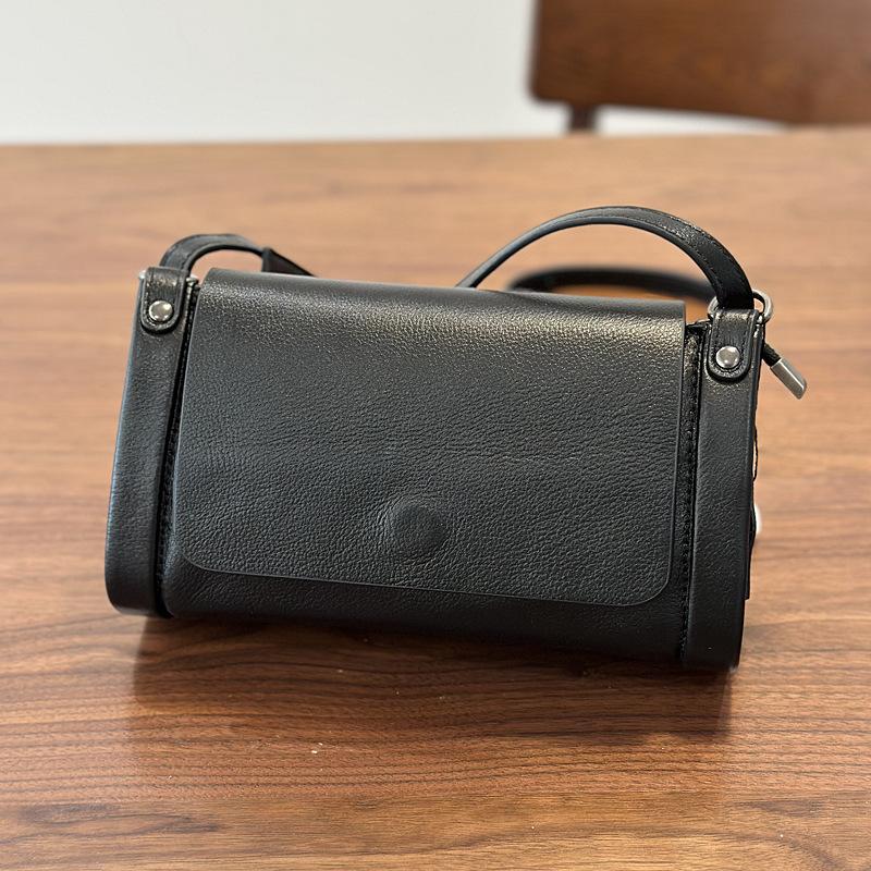 Johnature Echte Leder Damen Tasche Retro Postboten Tasche Vielseitig Weiches Rindsleder Einfarbige Umhängetasche