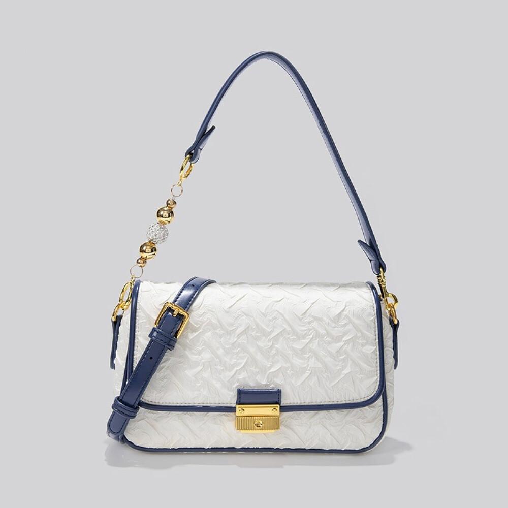 New premium pleated Pearl chain crossbody Underarm Bag Mini square bag length 24cm high 14cm wide 6cm