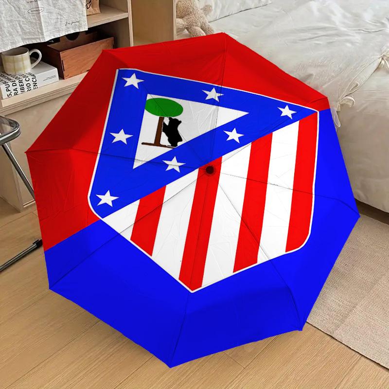 1PC Atletico Madrid Umbrella-8-Rib Reinforced, Automatic Open, Lightweight & Durable, Cute Fashion Accessory for Outdoor-Y0363