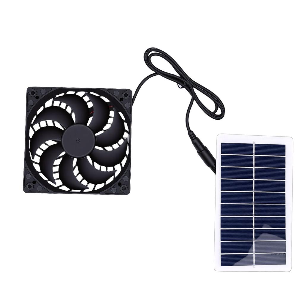Solar Exhaust Fan with Solar Panel Heat Dissipation Ventilation Fan Set for Chicken Coop Greenhouse Shed Pet House