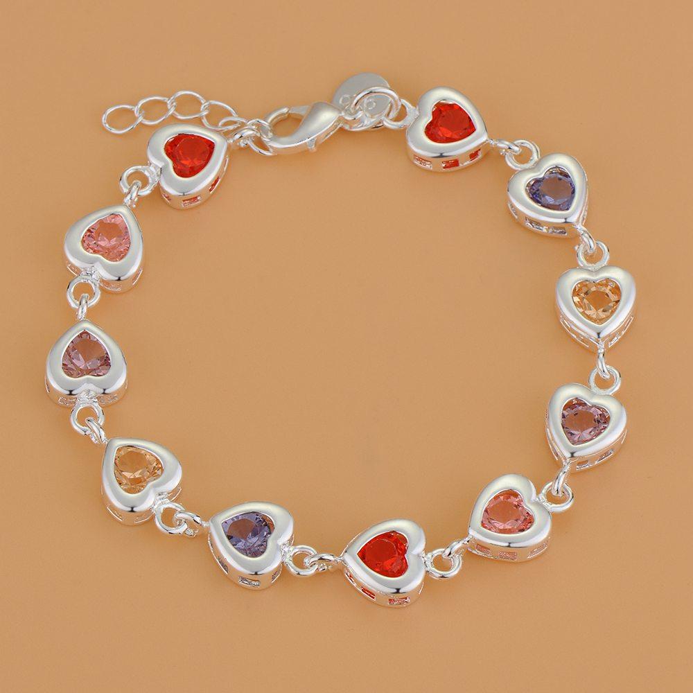 925 Sterling Silver Bracelet Red Zircon High Quality Romance Chain For Women Fashion Engagement Party Wedding Jewelry Gift