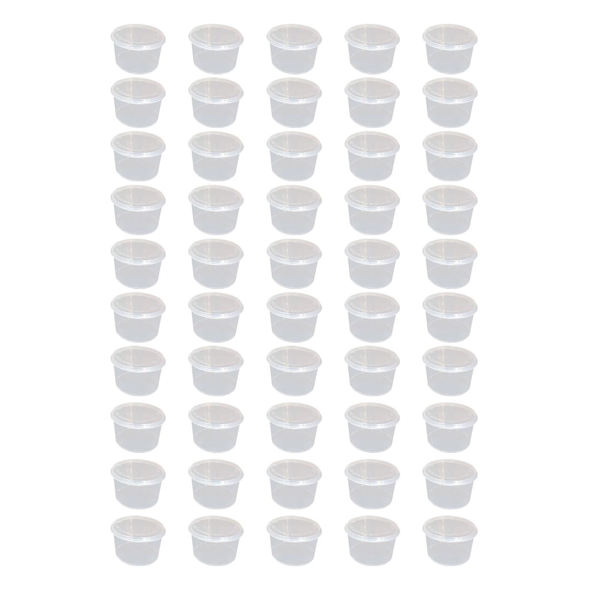 

50 шт. контейнер для приправ с крышками, двухсекционные контейнеры для закусок, многоразовые контейнеры для закусок и соусов для приготовления еды, работы, пикника, путешествий 50pcs A