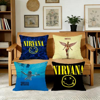 Nnirvanaa Singer Cushion Cover For Pillow Printing Sofa Decoration Home Car Room Coffee Shop Office Nordic Simplicity