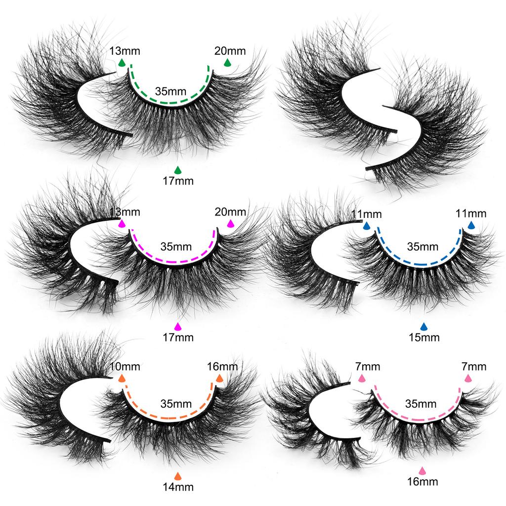 Hochwertige Imitation Nerzhaar Falsche Wimpern 20 Paare Dichte Geschwungene Mehrschichtige Frittierte Wimpern