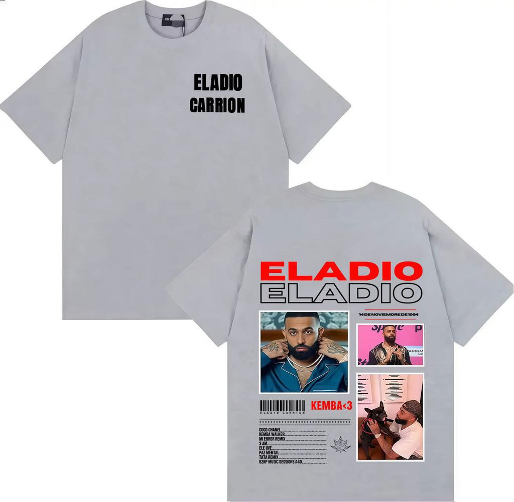 Rapper Eladio Carrion New Album Cover Print Harajuku Short Sleeve T Shirt Hipster Mens Tee Shirt Oversized Casual Tops Fans Gift