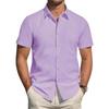 Heren Kortmouwig Effen Non-Iron Kreukvrij Grote Maat Business Casual Overhemd