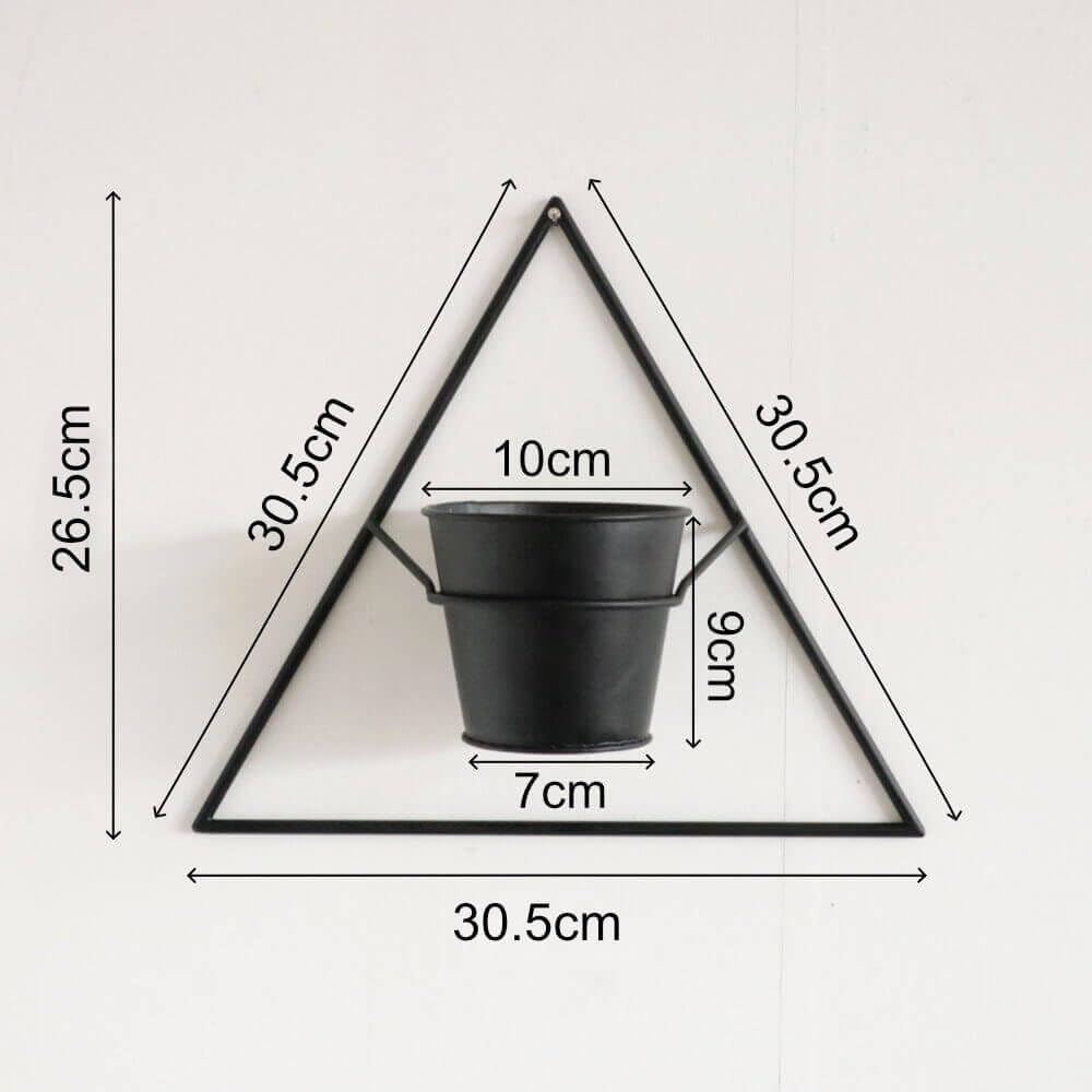 Kawabata Trading Wall Decor, Wall-Mounted Planter, Size 3 Pot, Iron, Modern, Stylish, Black, Entryway, Living Room, Interior Decor, Flower Pot