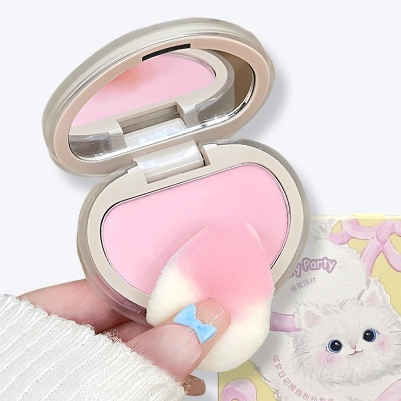 5Pcs Meow Dream Diary Cloudy Puff Set Box Flocking Sponge Makeup Fixing Concealer Finger Puff Wet Wet Dual Use Powder Puff 5Pcs