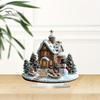 Winter Snow House Acrylic Decoration 2D Flat Nativity Scene Table Sign Christmas Home Office Living Room Bedroom Bookshelf Desktop Ornament