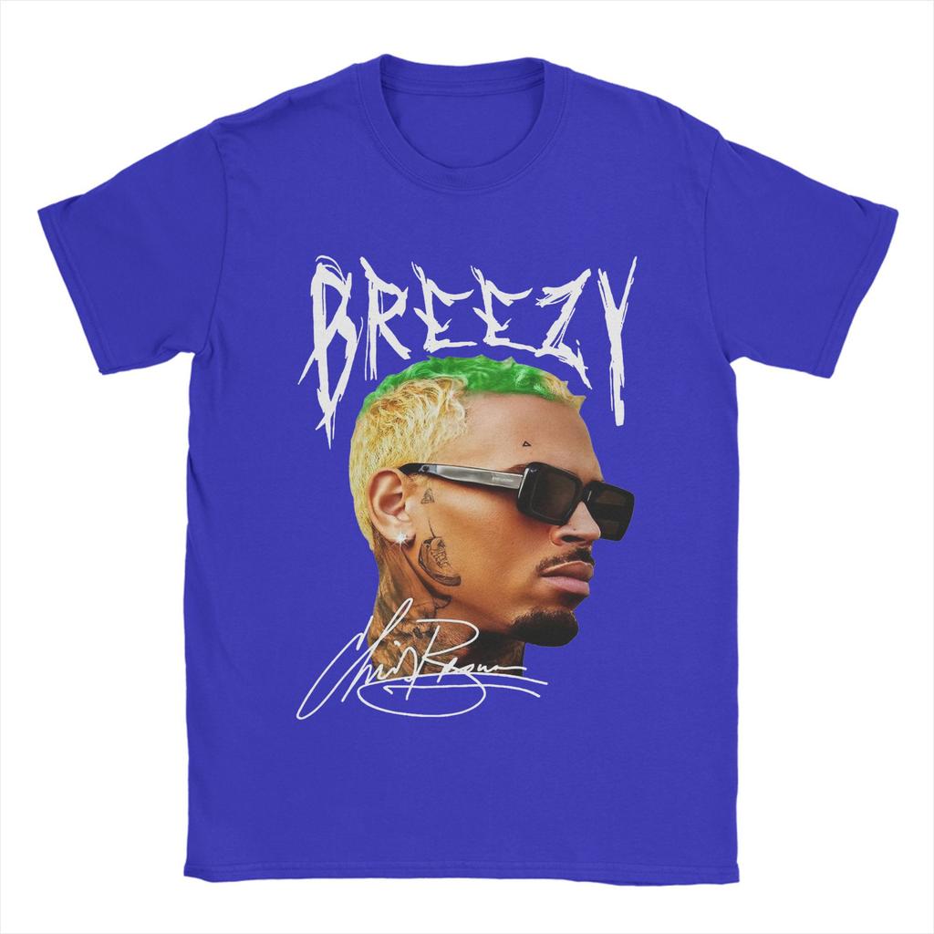 Rapper Chris Brown Tričko s velkým obličejem Pánské 100% bavlna Vtipná trička Trička s kulatým výstřihem Oblečení s krátkým rukávem Potisk