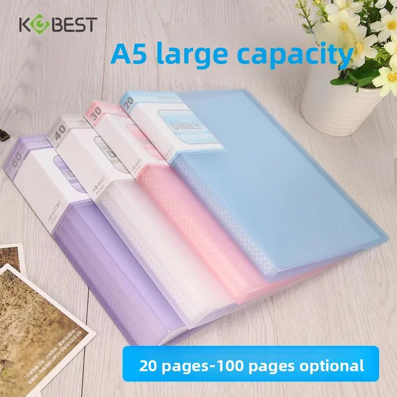 Thickened A5 File Folder 100 Pages Multi-layer Transparent Index Pages Document Folder A4 Test Paper Folder 32K