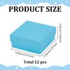 12Pcs Cardboard Jewelry Boxes for Ring Earring Necklace with Sponge Inside Square Light Sky Blue 7.4x7.4x3.2cm