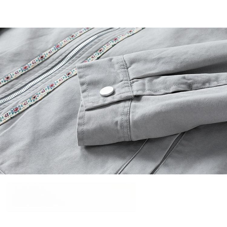 Minimalist Vintage Jacket Men's Spring and Fall Lapel Casual Cotton Workwear Washed and Done Old Jacket Loose Top Breathable Work Casual Jacket