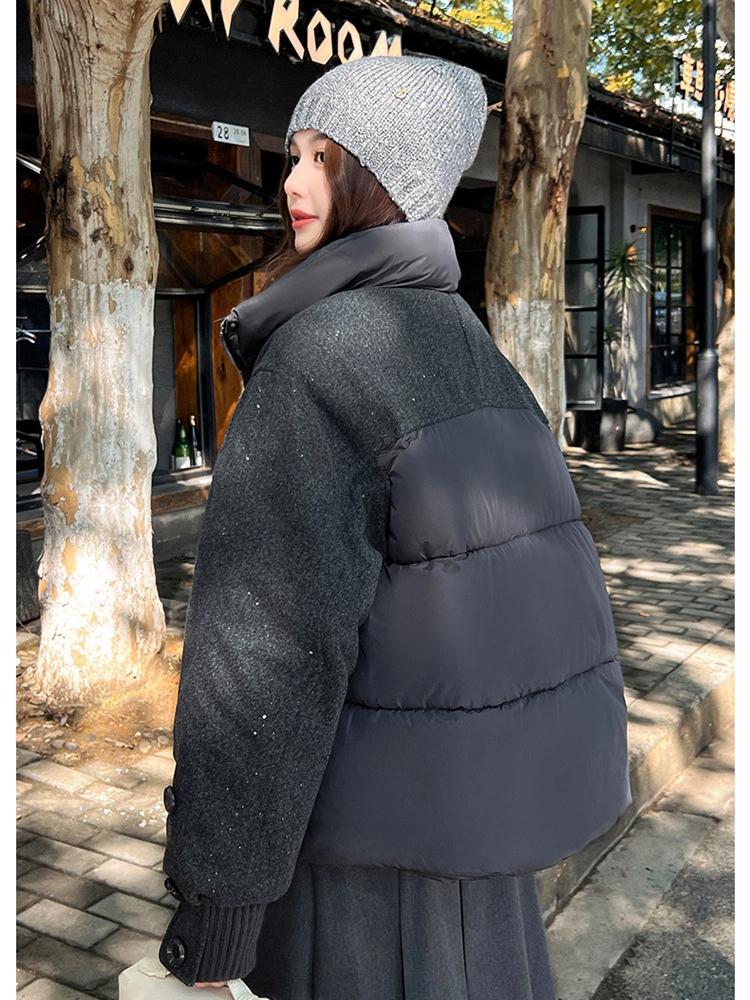 Short Stitching Thick Warm Top Winter Jacket