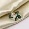 Fashion Fashion Simple Opening Niche Design Candy Color Hand Painted Enamel Drip Glazed Brass 18K Golden Index Finger Ring