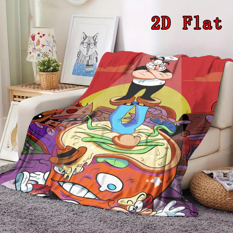 Louis Cartoon Character 2D Flat Pattern Flannel Blanket High quality All Seasons Warmth and Comfort Perfect for Christmas Gifts.SMT0917410