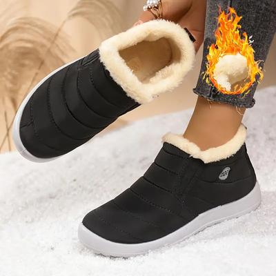 Botas de Inverno Femininas Tamanho 47 - Botins Slip-On Sapatos para Clima Frio, Botins Leves e Quentes Botas de Inverno Femininas, Calçado de Tração Durável