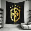 Brazilian Football Wall Tapestry Aesthetic Wall Hanging Printed Fabric Blanket Decorative Tapestries for Bedroom Living Room Home Decor
