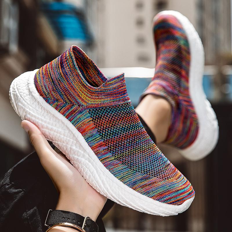 Summer Men's Shoes Super Breathable Fly Woven Socks Casual Shoes Lightweight And Comfortable High-quality Men's Casual Shoes