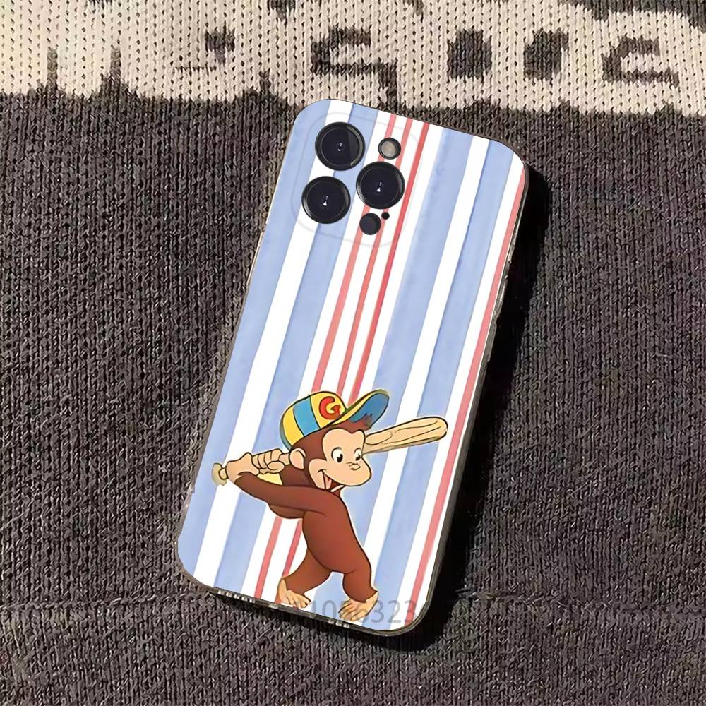 Luxury Y2K Curious George Phone Cases For iPhone 17 16 15 14 13 12 11 Pro Max Plus Luxury Camera Protection Plastic