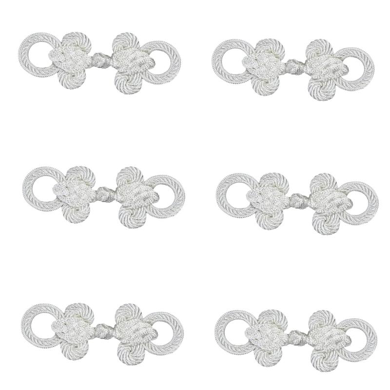 6pcs Traditional Apparel Closures, Chinese Sewing Set for Dress Panels Costume Use and Outerwear DIY Repair