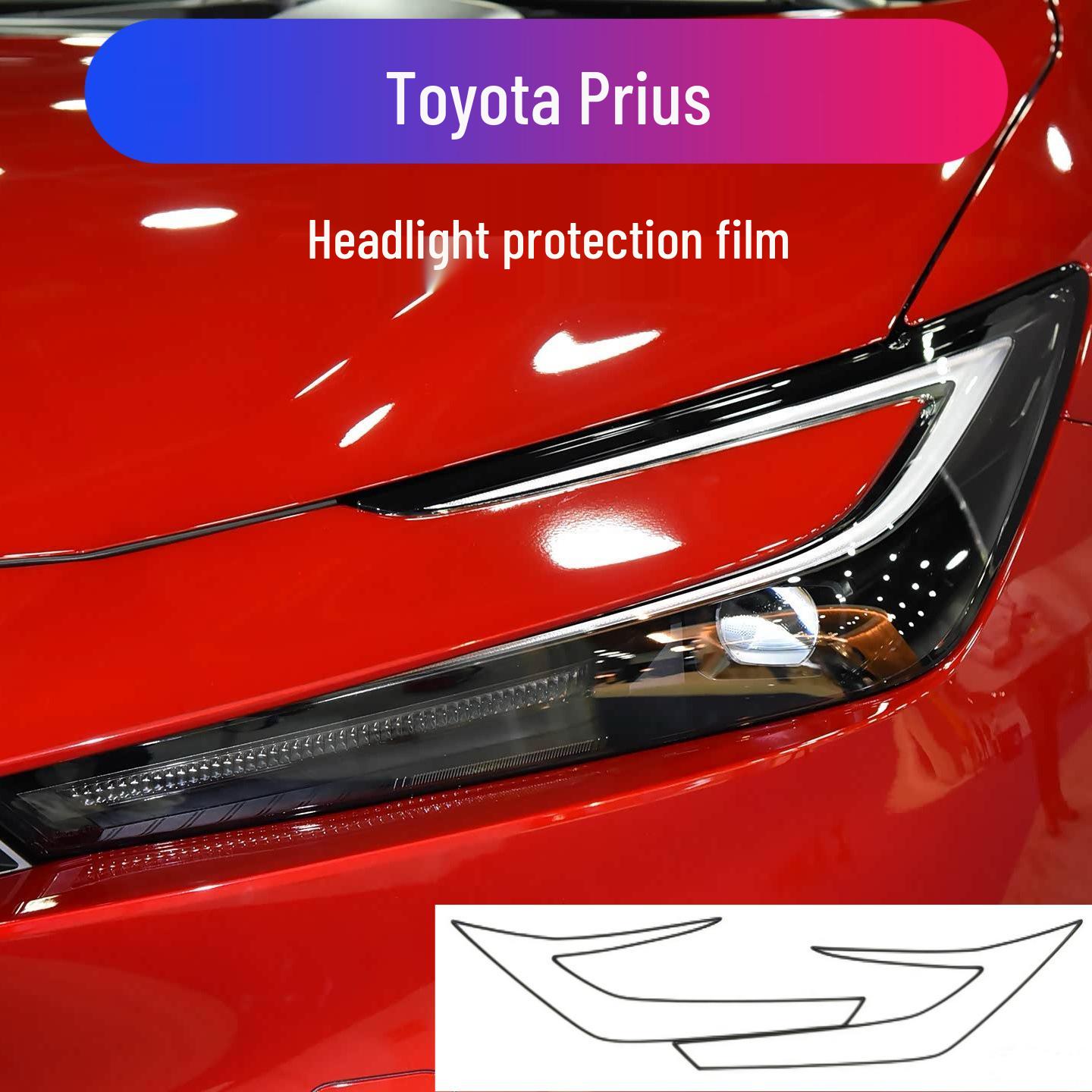 

Suitable Smoked Headlight Film for Toyota Prius, Avalon, RAV4, Corolla, Prado (Models 25-26) - Transparent Transparent