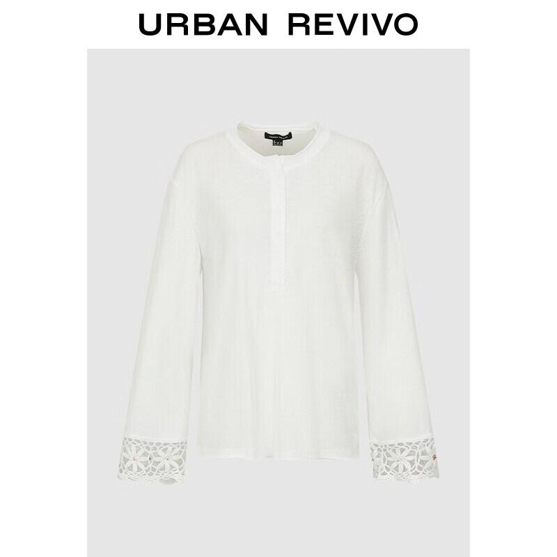 UR2026 Women s Woven Pattern Round Neck T-Shirt XL