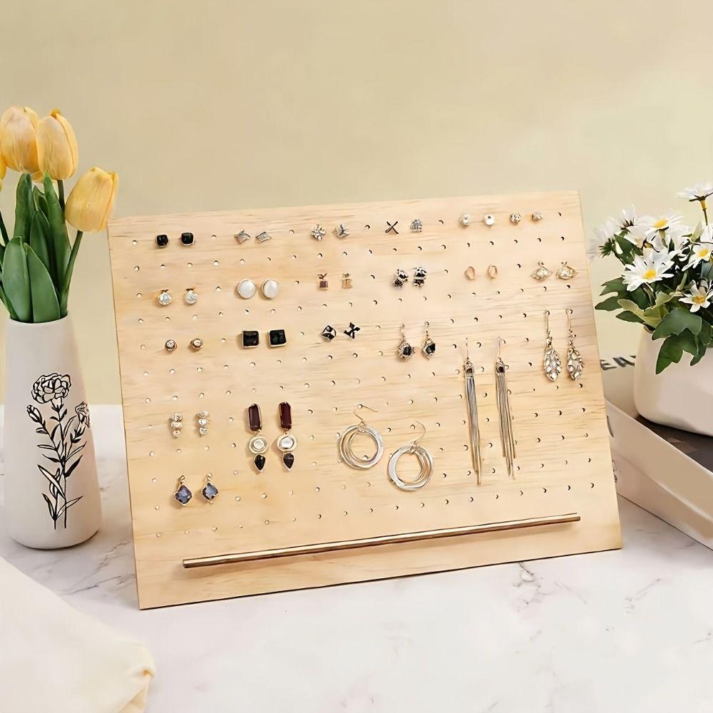 With Base Jewelry Storage Rack Porous Jewelry Display Board Earring Holder Dressing Table