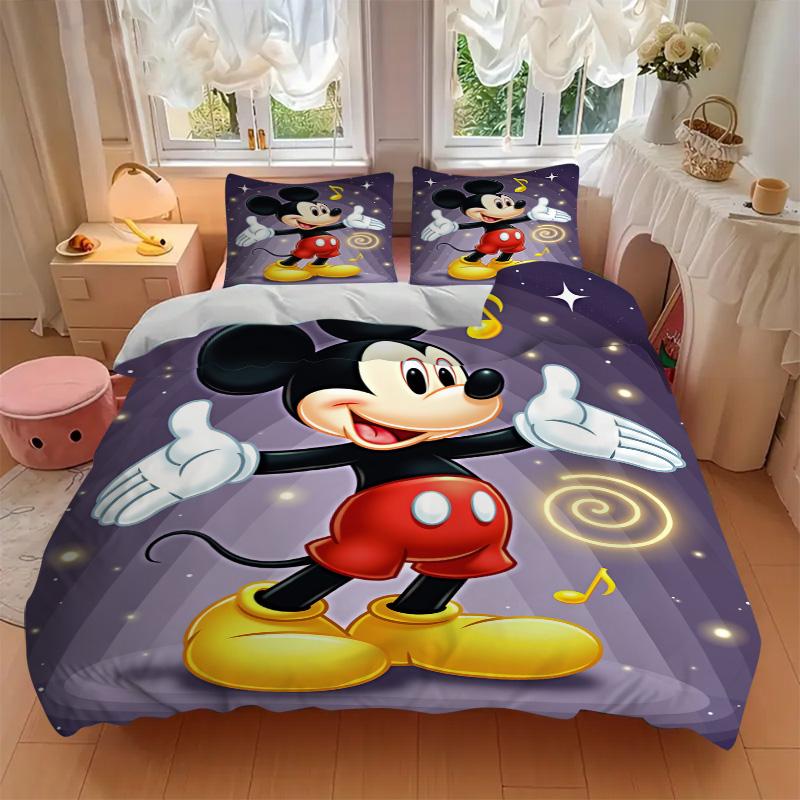 Mickey Mouse Magic Moment Print 3Pcs Bedding Setduvet Cover With 2 Bedropillowcase Home Birthday Gift