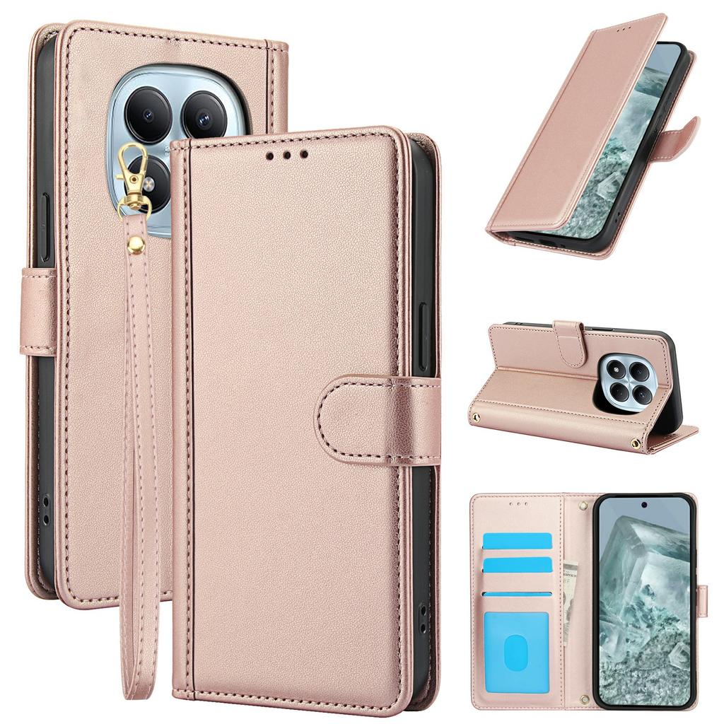 Pour Xiaomi Redmi Note 15 Pro 5G (Global) Étui Support en Cuir PU Vue Portefeuille pour Téléphone avec Dragonne