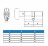 Cylindre de sécurité - Tesa - T65B3040L - 30 x 40 mm - 5 clés en laiton - 6 goupilles anti-chocs
