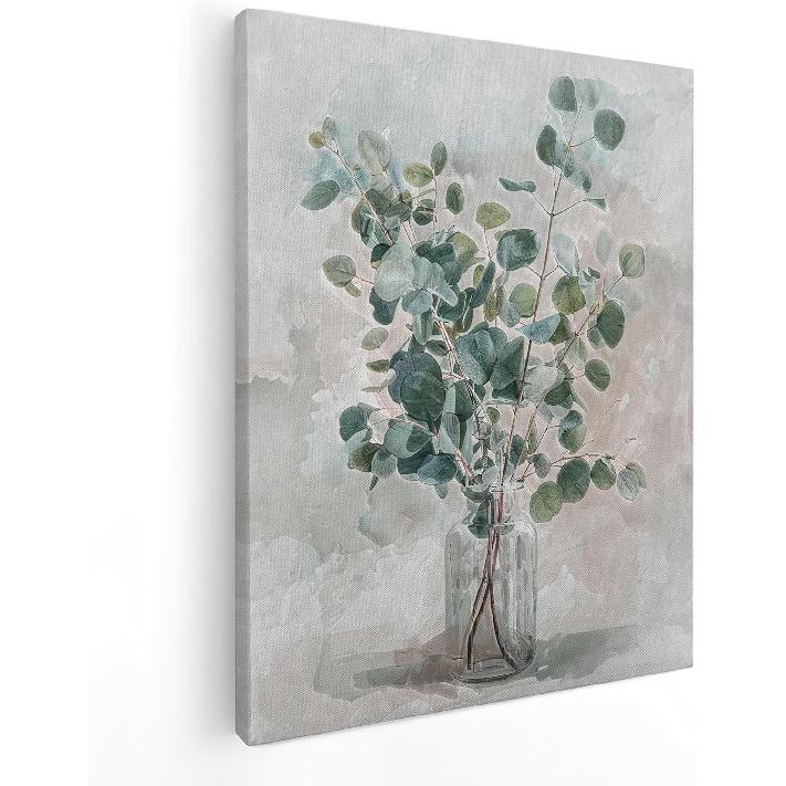 QICLM Sage Green Eucalyptus Framed Wall Art Poster, Farmhouse Bathroom Wall Decor, Sage Green Eucalyptus Plant Wall Prints for Home Bathroom Living