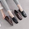 Flat Bottom Retro Small Leather Shoes Women's Shoes New Spring, Autumn and Winter Black Loafer Square Head Single Shoes